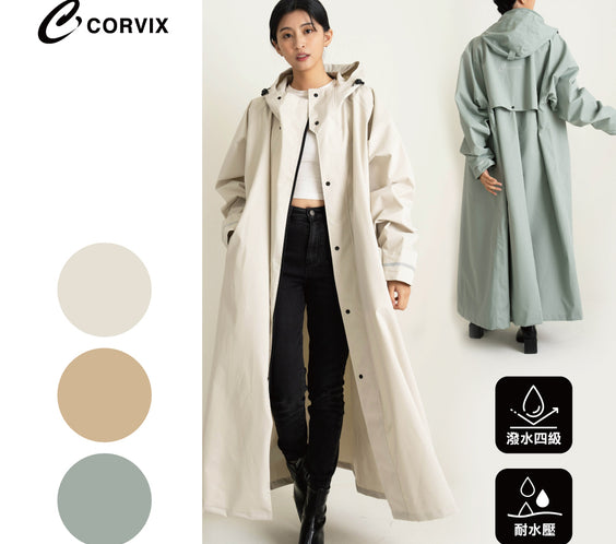 CORVIX．前開式輕量風雨衣 附收納袋